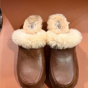 UGG Women's Tan Shearling Mules